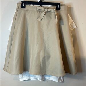 Izod Girls Tan Uniform Skirt SET EUC #51